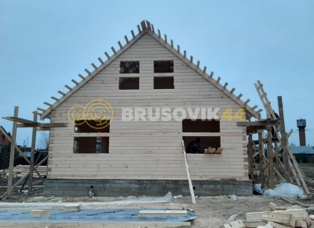 Дом 8х9 м из профилированного бруса по проекту № 21 в д. Соболево, городской округ Ликино-Дулёво, МО