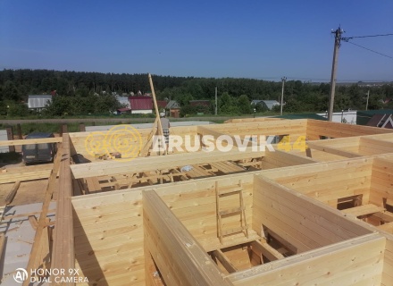 Дом 11х12 м с эркером и террасой 3х12 м из профилированного бруса 145х195мм по проекту № 44 в СНТ Авиатор, Суздальский район, Владимирская область