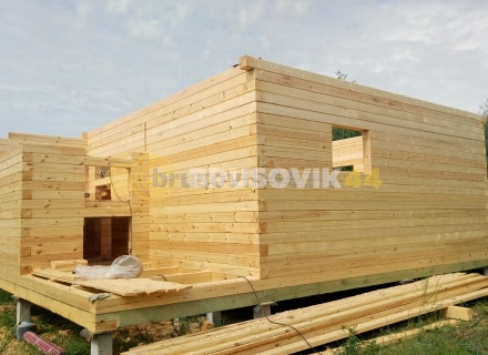 Баня 6х8 м из сухого профилированного бруса 145х145 мм по проекту №3 в Московской области