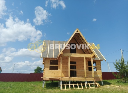 Дом 6х8м из профилированного бруса 145х145мм по проекту № 20 в д. Бунятино, Торжокский р-н., Тверская обл.