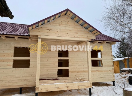 Дом 6х9м из профилированного бруса 145х145мм по индивидуальному проекту в д. Исады, Любимский р-н., Ярославская область