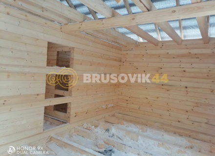 Дом 6х9 м из профилированного бруса 145х145 мм по индивидуальному проекту в д. Скрипово, Заокский район, Тульской области