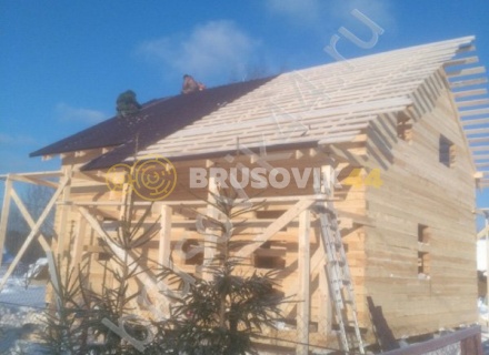 Дом 9,4х9,5 м по проекту № 1 из обрезного бруса 150х150 мм