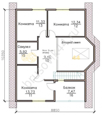 Проект №15 дома из бруса 9х10