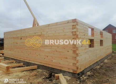 Дом 8х10м из профилированного бруса 145х195мм по индивидуальному проекту в посёлке Зелёная Роща, Угличский район, Ярославская область