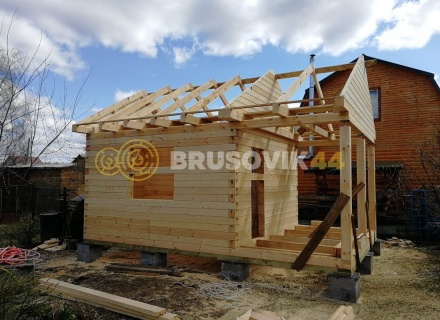 Баня 6х4 м из профилированного бруса 145х145 мм в с. Кудиново, Богородский городской округ, Московская область