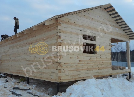 Баня из профилированного бруса 145х145 мм. по проекту № 7