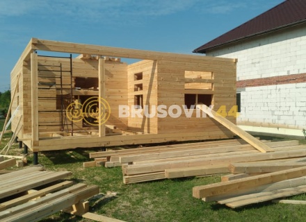 Дом 7,5х9м из профилированного бруса 145х145мм по проекту № 2 в д. Богданово, Рязанская область