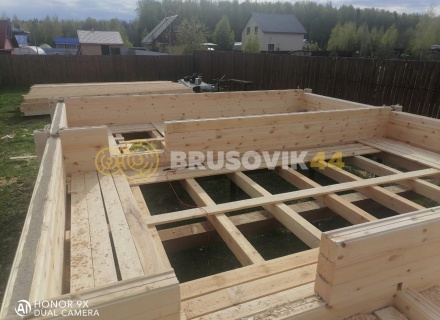 Баня 6х8 м из профилированного бруса 145х145 мм с рубкой углов &quot;в чашу&quot; по индивидуальному проекту в д. Вятчинки, Ивановоская область