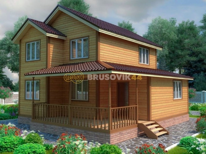 Проект №76 дома из бруса 8,5х8,5