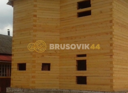 Двухэтажный дом 7х9 м из обрезного бруса 150х150 мм в Курской области