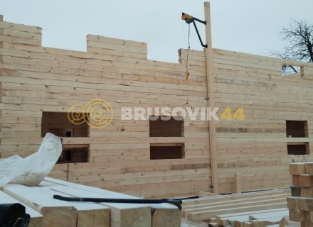 Двухэтажный дом 6х12м с террасой 3х6м из обрезного бруса 150х150мм по индивидуальному проекту в г. Иваново