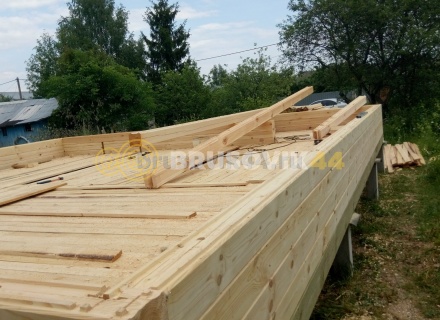 Баня 6х8 м из сухого профилированного бруса 145х145 мм по проекту №3 в Московской области