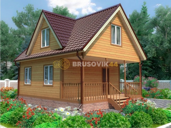 Проект №81 дома из бруса 6х8