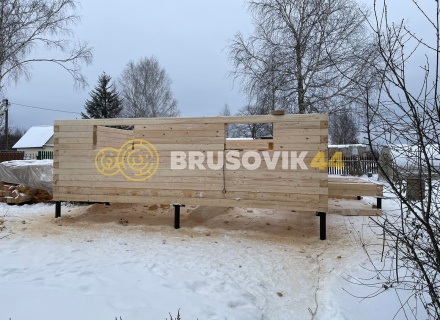 Дом 6х9м из профилированного бруса 145х145мм по индивидуальному проекту в д. Исады, Любимский р-н., Ярославская область