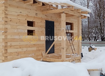 Дом 6х8 м из обрезного бруса 150х150 мм по проекту № 34  в селе Лужки, городской округ Истра, Московская область