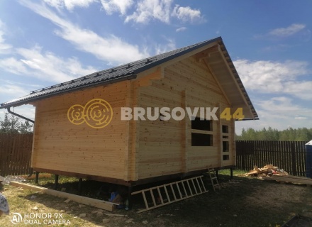 Баня 6х8 м из профилированного бруса 145х145 мм с рубкой углов &quot;в чашу&quot; по индивидуальному проекту в д. Вятчинки, Ивановоская область