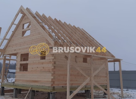 Баня 6х6м по проекту №15 из профилированного бруса 145х145мм в д. Глазово, Можайский район, Московская облать