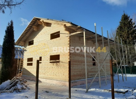 Дом 9,5х10,5 м из профилированного бруса 145х145 мм. СНТ Дружба, Одинцовский городской округ Московская область