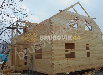 Зимнее строительство дома из бруса