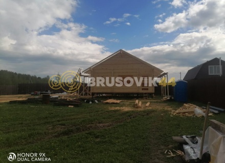 Баня 6х8 м из профилированного бруса 145х145 мм с рубкой углов &quot;в чашу&quot; по индивидуальному проекту в д. Вятчинки, Ивановоская область