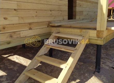 Дом 7х9 м из обрезного бруса 150х150 мм по индивидуальному проекту в коттеджном посёлке Рыбицы-1, Гатчинский район, Ленинградская область