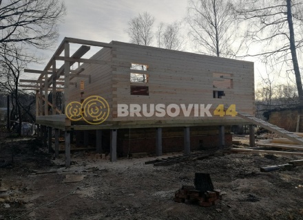 Двухэтажный дом 9х10 м из профилированного бруса 145х195 мм в СНТ Шараповские сады, городской округ Серпухов, Московская область