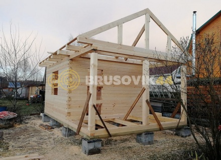 Баня 6х4 м из профилированного бруса 145х145 мм в с. Кудиново, Богородский городской округ, Московская область