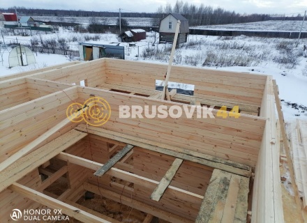 Дом 6х8м с террасой из профилированного бруса 145х145мм по индивидуальному проекту в СНТ Майский, г. Кострома
