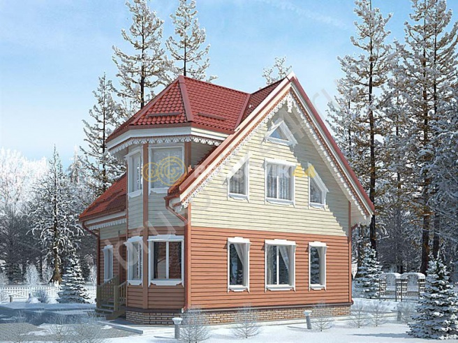 Проект №43 дома из бруса 9,7х8,7