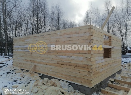 Дом 6х8 м из обрезного бруса 150х150 мм по проекту № 34  в селе Лужки, городской округ Истра, Московская область