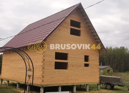 Дом 6х8м по проекту № 66 из профилированного бруса 145х145мм в СНТ Восток, Петушинский район, Владимирская область