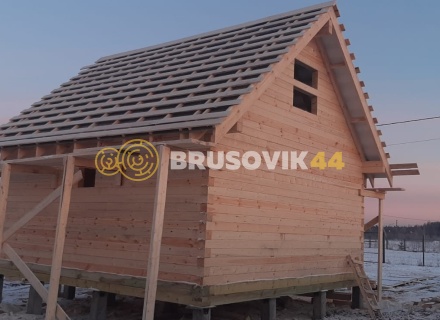 Баня 6х6м по проекту №15 из профилированного бруса 145х145мм в д. Глазово, Можайский район, Московская облать