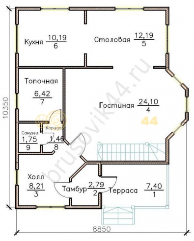 Проект №15 дома из бруса 9х10