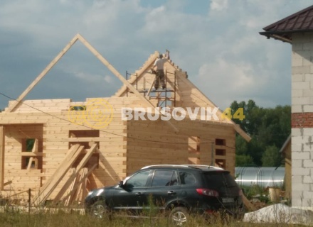 Дом 7,5х9м из профилированного бруса 145х145мм по проекту № 2 в д. Богданово, Рязанская область