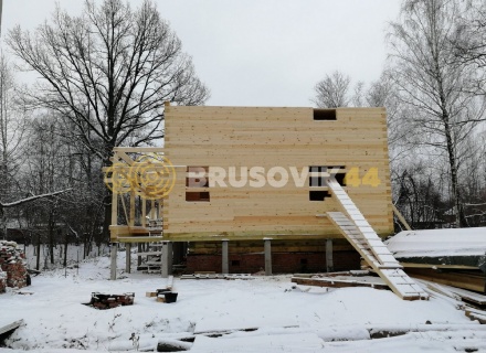 Двухэтажный дом 9х10 м из профилированного бруса 145х195 мм в СНТ Шараповские сады, городской округ Серпухов, Московская область