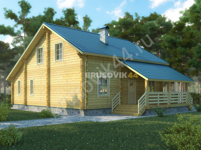 Проект №51 дома из бруса 15,6х11,7