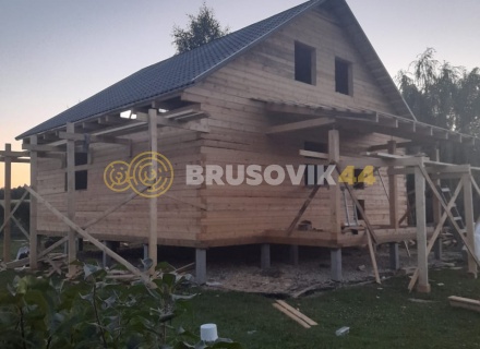 Дом 9х9 м из обрезного бруса 150х150 мм по индивидуальному проекту в г. Медынь, Калужская область