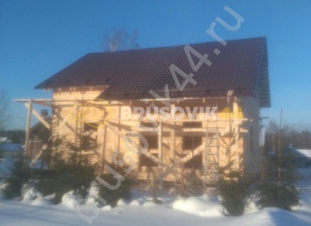 Дом 9,4х9,5 м по проекту № 1 из обрезного бруса 150х150 мм