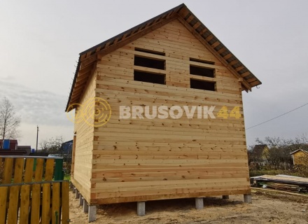 Полутораэтажный дом 6х8м из профилированного бруса 145х145мм по индивидуальному проекту в СНТ Пахма, Ярославский район