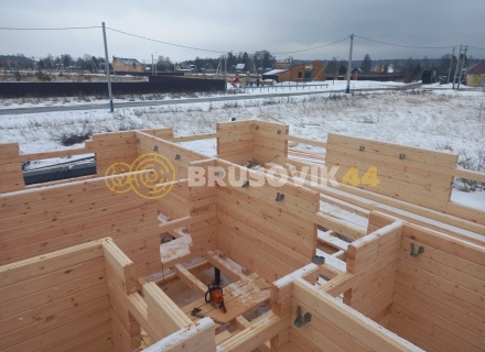 Дом 8х9м с террасой 2х4м из профилированного бруса 145х145мм по индивидуальному проекту в д. Новинское, Наро-Фоминский район, Московская область