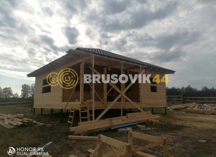Одноэтажный дом 9х9м с шатровой крышей из профилированного бруса 145х145мм по индивидуальному проекту в д. Иванцево, Ивановский р-н