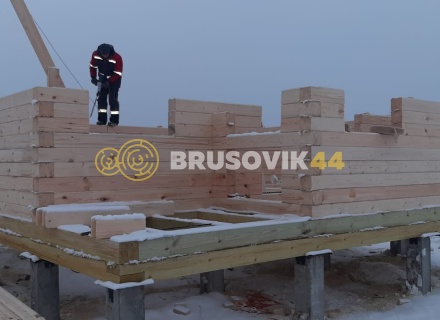 Баня 6х6м по проекту №15 из профилированного бруса 145х145мм в д. Глазово, Можайский район, Московская облать