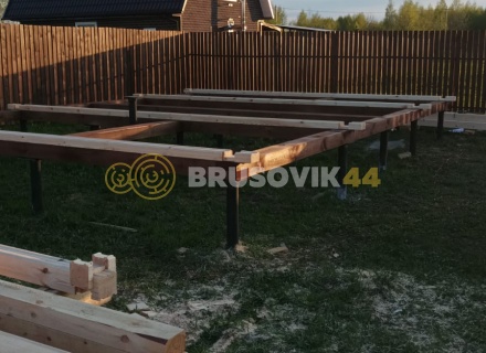 Баня 6х8 м из профилированного бруса 145х145 мм с рубкой углов &quot;в чашу&quot; по индивидуальному проекту в д. Вятчинки, Ивановоская область