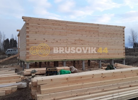 Дом 9х9 из профилированного бруса 145х195 мм, Костромская область, поселок Зарубино