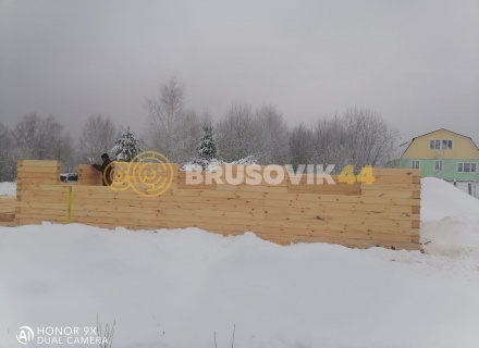 Дом 6х9 м из профилированного бруса 145х145 мм по индивидуальному проекту в д. Скрипово, Заокский район, Тульской области