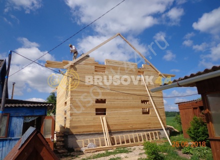 Дом по индивидуальному проекту из обрезного бруса 150х150 мм