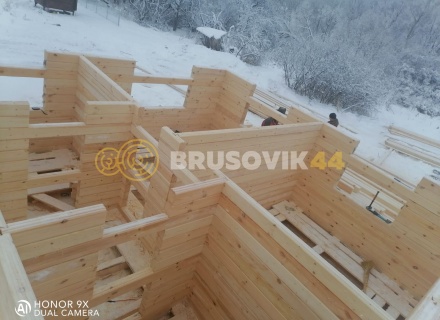 Дом 6х9 м из профилированного бруса 145х145 мм по индивидуальному проекту в д. Скрипово, Заокский район, Тульской области