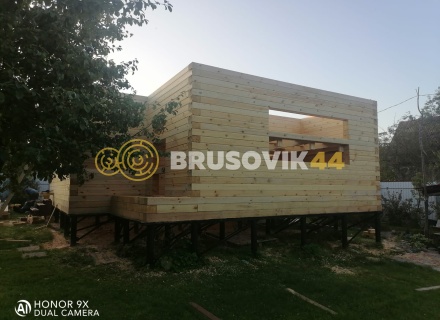 Двухэтажный дом 8х11м из профилированного бруса 145х195мм по индивидуальному проекту в СНТ Лесные поляны, городской округ Истра, Московская область