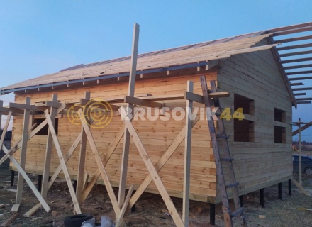 Дом 7х9 м из обрезного бруса 150х150 мм по индивидуальному проекту в коттеджном посёлке Рыбицы-1, Гатчинский район, Ленинградская область